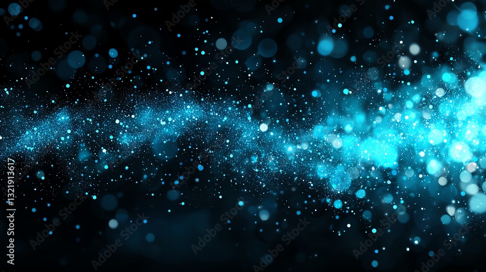 Poster a mesmerizing blue abstract background featuring sparkling particles that create a sense of depth an