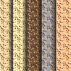 Colorful striped and circular seamless pattern with vintage textile design