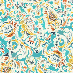 Abstract batik tie-dye textile pattern - Illustration	
