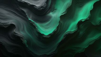 Black to deep emerald green with a subtle grainy aesthetic background