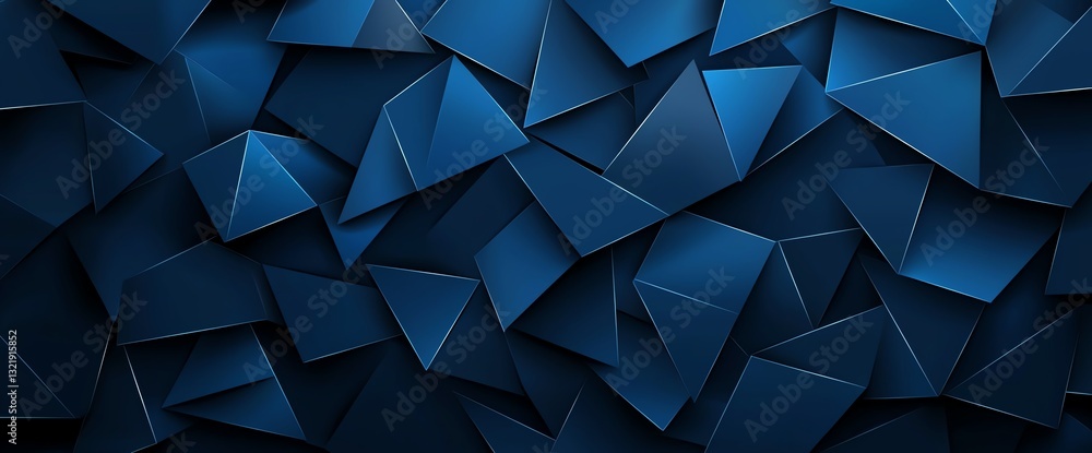 Poster a modern and abstract background design featuring a dynamic arrangement of blue geometric shapes tha