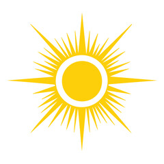 Bright Sun Icon with Radiant Glow – Clean and Modern Vector Design