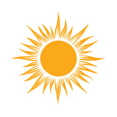 Bright Sun Icon with Radiant Glow – Clean and Modern Vector Design
