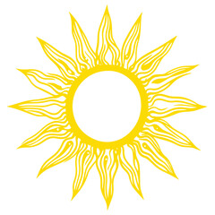 Bright Sun Icon with Radiant Glow – Clean and Modern Vector Design
