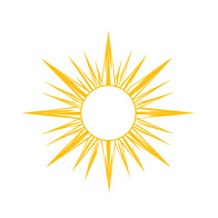 Bright Sun Icon with Radiant Glow – Clean and Modern Vector Design