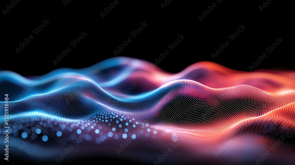 Aufkleber abstract representation of digital waves illuminated with vibrant colors, creating a dynamic and mod