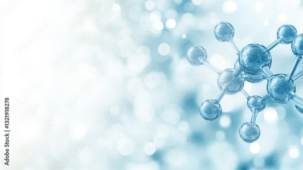 Fototapete clean abstract molecular structures with soft gradients and scientific aesthetic for research and ed