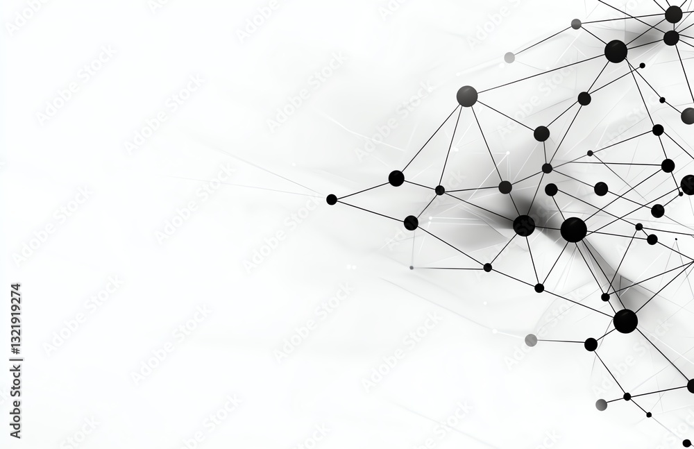 Poster abstract vector illustration featuring interconnected nodes and lines on a clean background. perfect