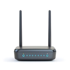 Modern Black Wireless Router Internet Modem Device for Home Network Connection