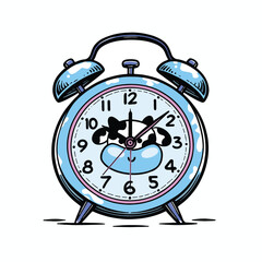 Blue Retro Alarm Clock with Arabic Numerals