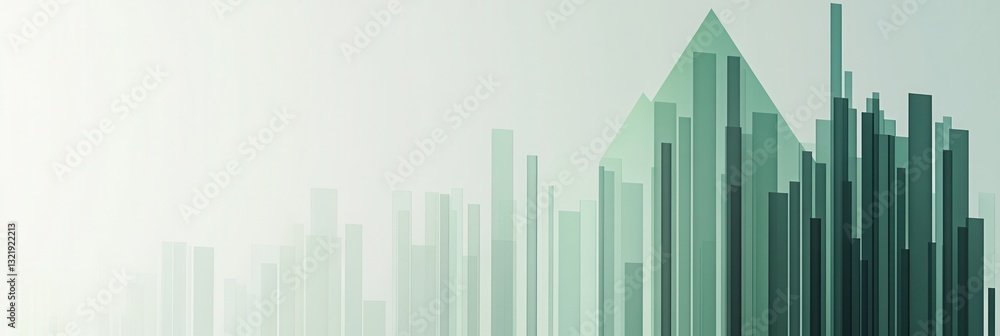 Poster abstract financial charts in minimalist design with focus on data visualization and analytics for bu