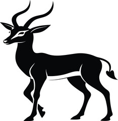 Obraz premium Deer Silhouette Illustration with Antlers in Nature