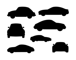 Set of car silhouettes