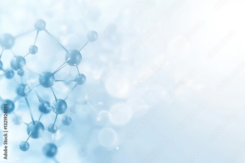Aufkleber molecular structure with a clean backdrop showcasing scientific elements and light blue gradients fo