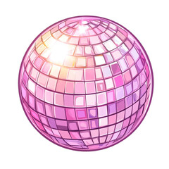 Pink disco ball glittering bright ready to party