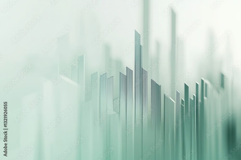 Aufkleber abstract financial charts with a minimalist aesthetic showcasing data trends in muted green and gray