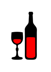 verre pied vin bouteille