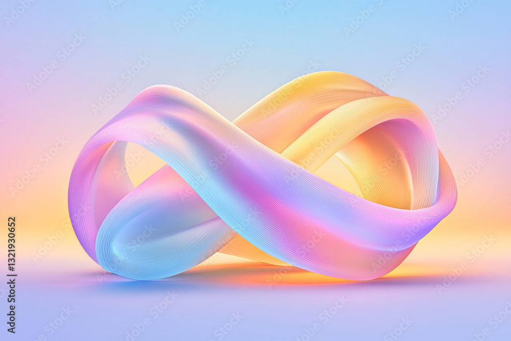 Poster a sleek digital rendering of luminous rings gently overlapping, their smooth curves softly