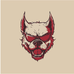 Cool Bulldog with Sunglasses – Stylish Dog Head Illustration in Vintage Tattoo Style