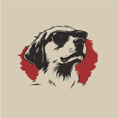 Cool Stylish Dog Wearing Trendy Red Sunglasses