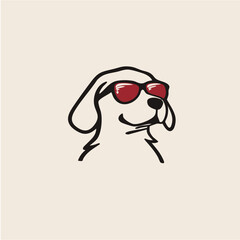 Cool Stylish Dog Wearing Trendy Red Sunglasses