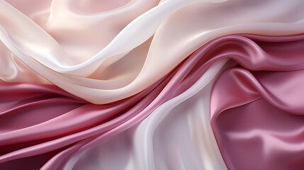 Obraz premium Elegant Draped Silk Fabrics in Delicate Pink and Cream Hues