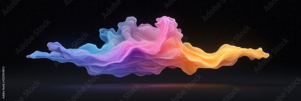 Poster a high-definition minimalist artwork featuring glowing streams of particles dynamically