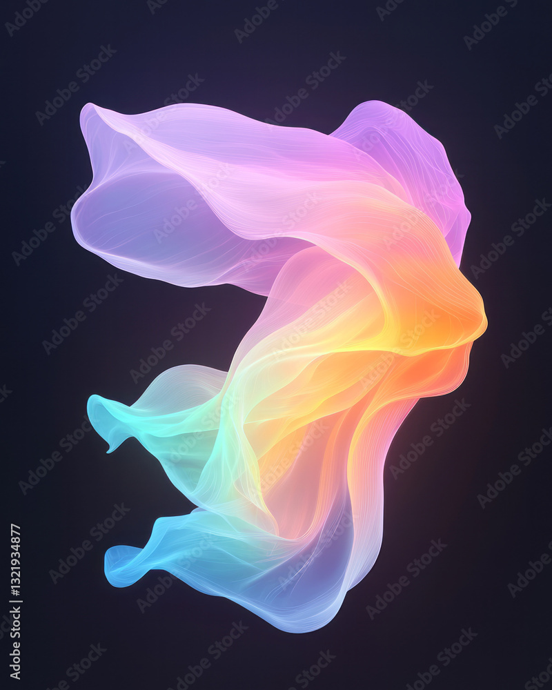 Poster a poetic abstract digital rendering of softly glowing particles gracefully drifting in luminous