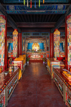 Architectural landscape of Haizhou Temple in Fuxin, Liaoning province