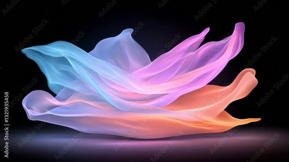 Aufkleber a visionary digital rendering of neon-glowing nodes and dynamic, interconnected lines forming