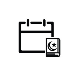 Islamic icon. Islamic calendar vector. for the time and date in the holy month. events, iftar together, recitation time, sahur. Line design style