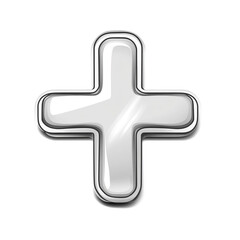 Obraz premium Shiny silver plus sign icon cool button design