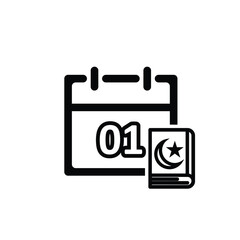 Islamic icon. Islamic calendar vector. for the time and date in the holy month. events, iftar together, recitation time, sahur. Line design style
