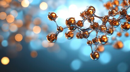 Molecular structure, science, abstract, bokeh background, research