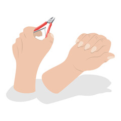 3D Isometric Flat Vector Illustration of Spa Manicure, Beauty Parlor Services, Cosmetology. Item 5