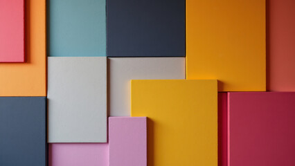 A colorful arrangement of acoustic foam panels.