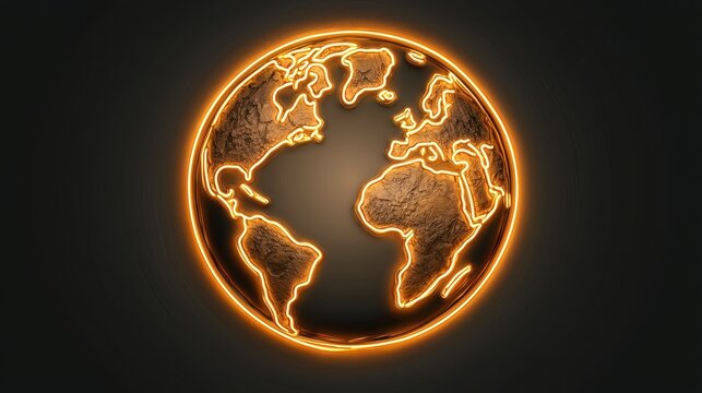 Glowing Golden Earth Globe Illustration
