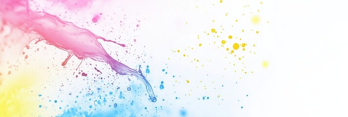 Naklejka premium Colorful splashes create a vibrant background for creative expression and joyful design