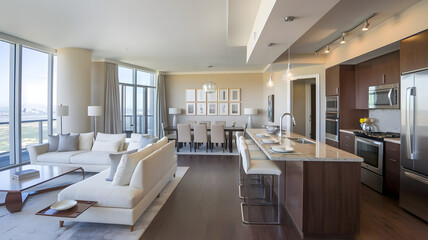 Fototapeta premium apartment interior in minimalistic style