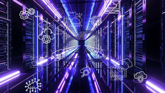 Cloud computing concept. Communication network.
