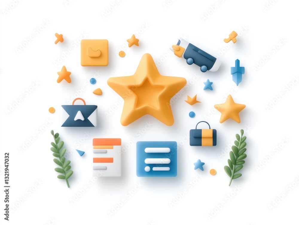 Poster enhancing customer satisfaction through colorful design elements digital space graphic content creat