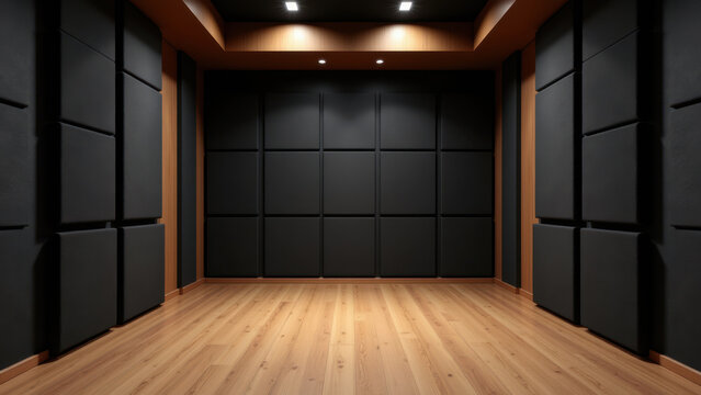 Large soundproof room with acoustic foam on the walls.