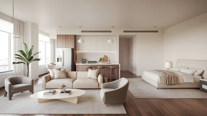 Fototapeta premium apartment interior in minimalistic style