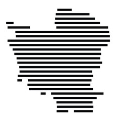 Symbol Map of the City Ahlen (Germany) showing the city with just a few black horizontal lines