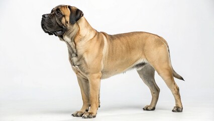 Obraz premium bullmastiff in full view on white studio background