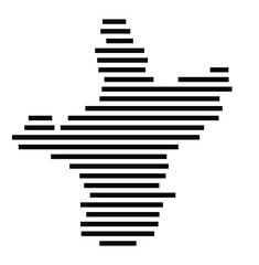 Symbol Map of the City Backnang (Germany) showing the city with just a few black horizontal lines