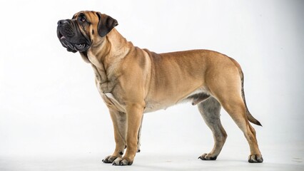 Obraz premium bullmastiff in full view on white studio background