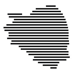 Symbol Map of the City Bamberg (Germany) showing the city with just a few black horizontal lines