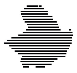 Symbol Map of the City Balingen (Germany) showing the city with just a few black horizontal lines