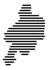 Symbol Map of the City Delmenhorst (Germany) showing the city with just a few black horizontal lines